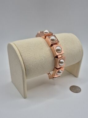 Ted Baker Rose Gold Pearl Block Bracelet